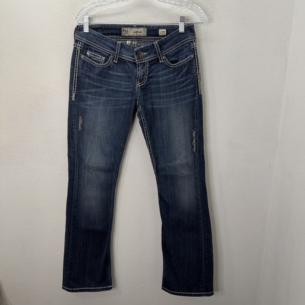 BKE Women's Jeans 27S Blue Boot Cut Sabrina Jeans Low Rise Y2K Western Cowgirl